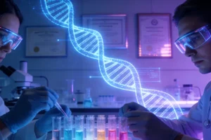 孕妇困惑地看着手中的基因检测报告单