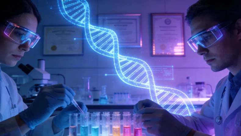 孕妇困惑地看着手中的基因检测报告单