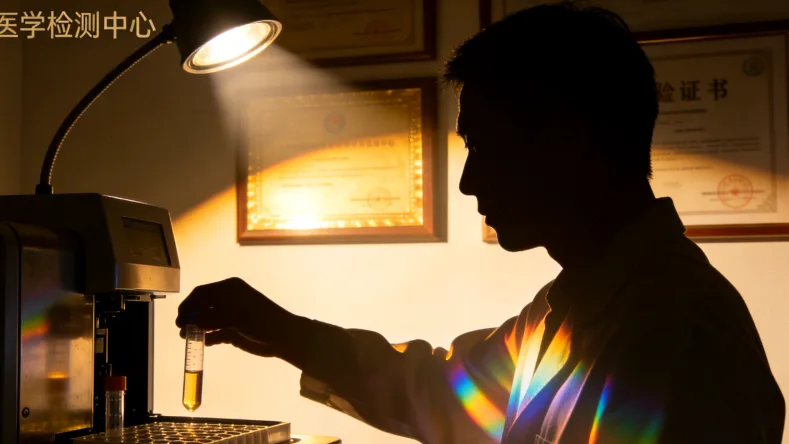 实验室技术人员操作基因测序仪