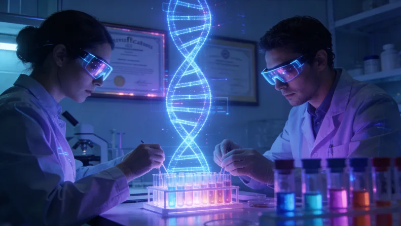 病理科医生在显微镜下判读PD-L1染色切片