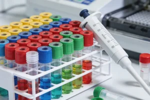 病理医生在显微镜下评估PD-L1染色切片