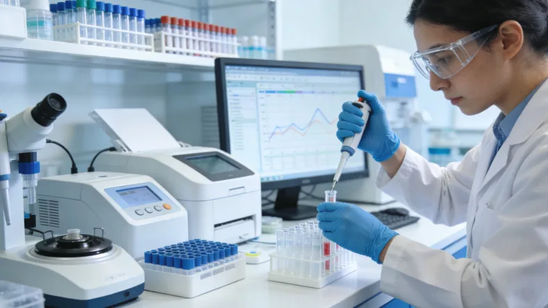 护士正在采集血液样本用于基因检测