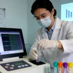 乳腺癌患者接受血液检测场景