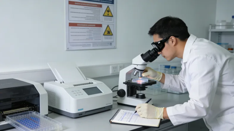 血常规检测操作特写