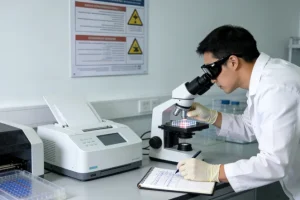 医生与患者讨论基因检测报告