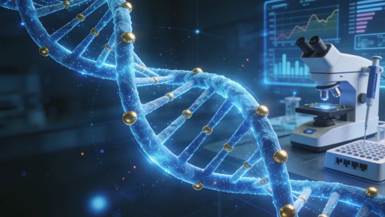 医生向患者解释21基因检测报告