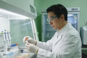 医生与患者讨论基因检测报告的场景