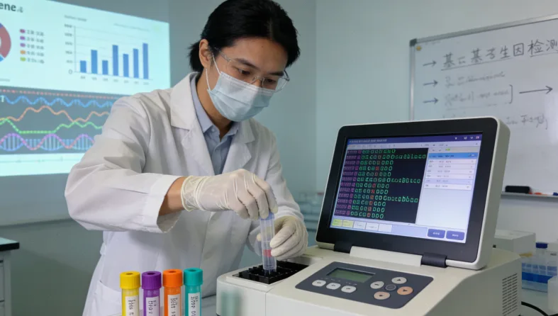 结直肠癌组织HE染色与基因检测报告对比图