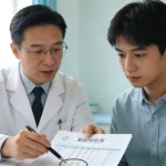 医生与患者讨论基因检测报告