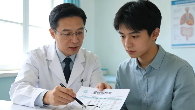 医生与患者讨论基因检测报告