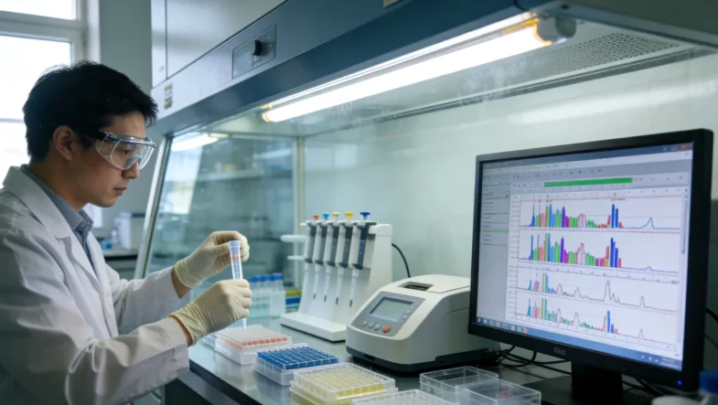 孕妇在医院抽血检测AFP的场景