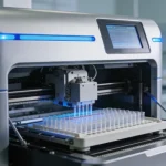 基因检测实验室技术人员操作DNA测序仪