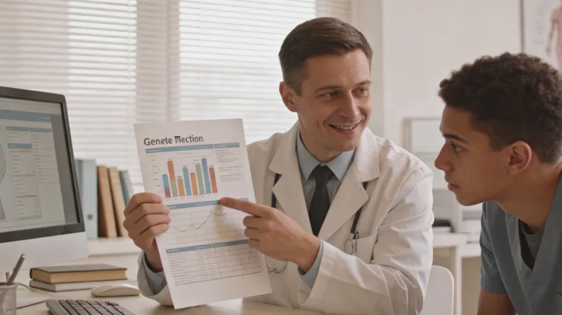 医生为患者讲解基因检测报告