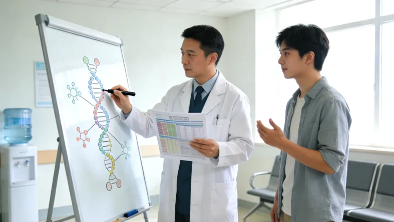 病理科医生处理肺癌组织切片