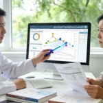 医生与患者共同查看基因检测报告