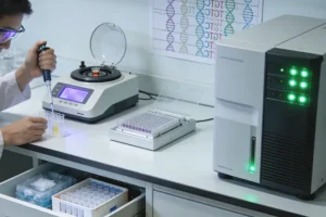 病理科医师处理肺癌活检标本