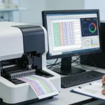 医生与肠癌患者查看复查CT片