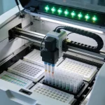 医生与患者共同查看CT影像胶片