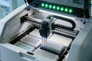 医生与患者共同查看CT影像胶片