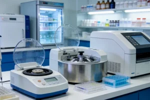 病理医生在显微镜下观察乳腺癌组织切片