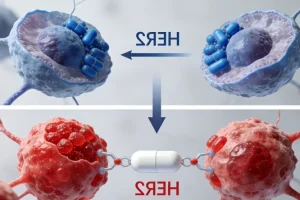 HER2阳性乳腺癌靶向治疗示意图