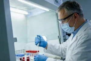 医生与患者讨论病理报告示意图