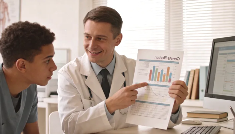 手机屏幕上显示医院APP查询报告结果的界面