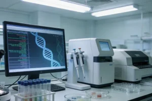 FISH检测镜下红绿分离信号图