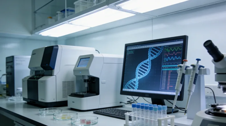 病理科医生在显微镜下观察组织切片