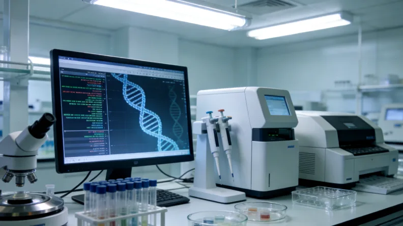 数字PCR微滴生成与检测原理示意图