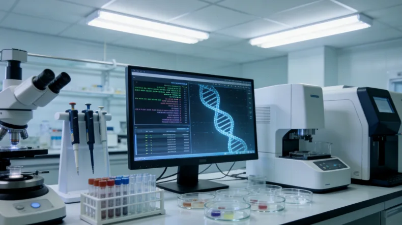 病理医生在显微镜下评估组织样本肿瘤细胞含量