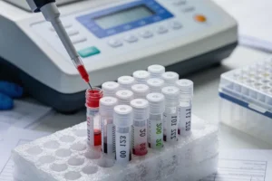 医生与患者共同查看CT影像讨论病情