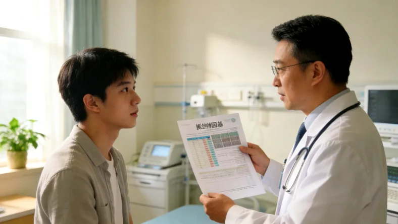 病理医生在显微镜下判读PD-L1染色切片