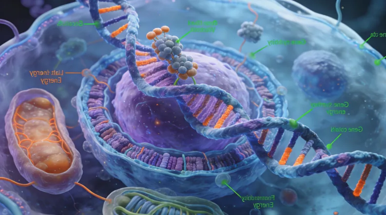 肺癌细胞PD-L1（绿色）与T细胞PD-1（红色）相互作用示意图