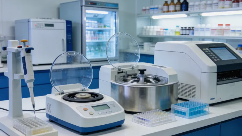 实验室技术人员进行血液样本处理与检测