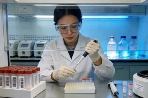 医生与术后患者及家属沟通病情场景