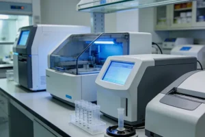 一位医生与患者共同查看基因检测报告