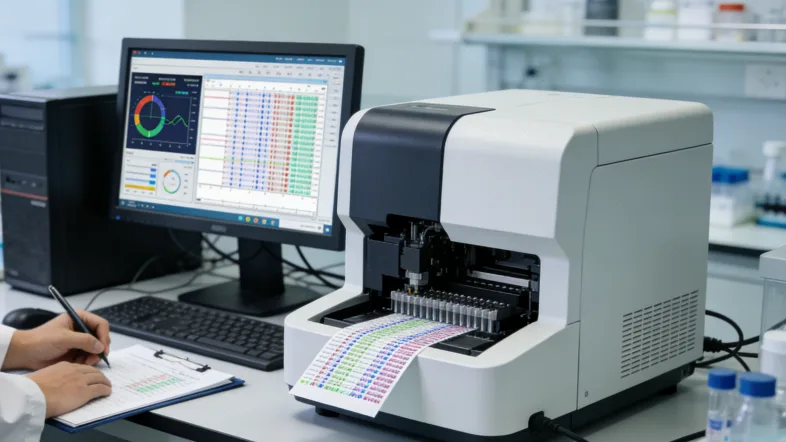 基因检测报告示意图,高亮显示BRCA与HRD结果部分