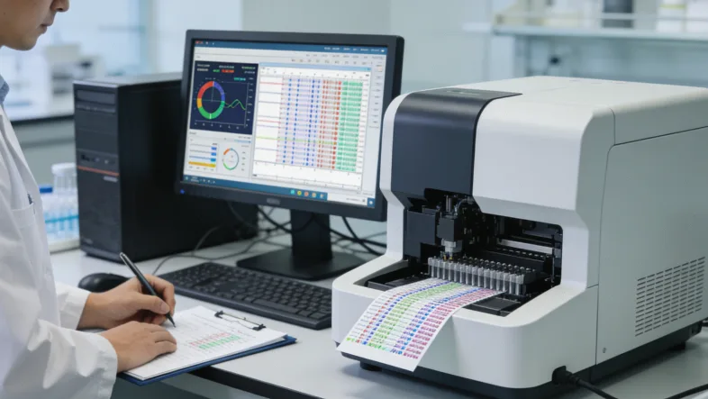 医生与患者共同查看基因检测报告
