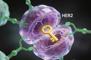 医生与患者共同查看基因检测报告示意图