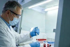 医生与患者共同查看基因检测报告