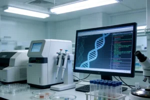 肺癌精准治疗示意图：从组织取样到基因报告