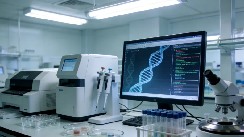 肺癌精准治疗示意图：从组织取样到基因报告