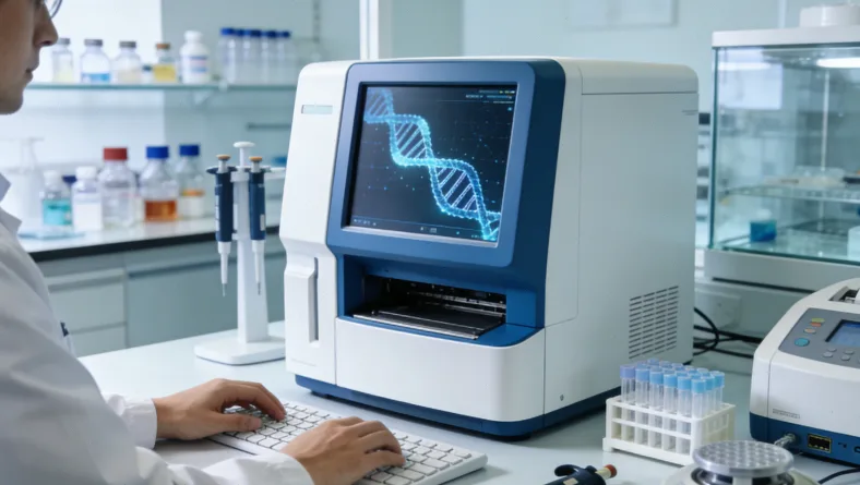 医生与患者共同查看基因检测报告