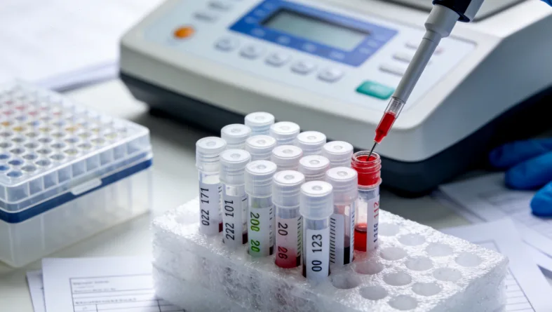 医生与患者共同查看基因检测报告