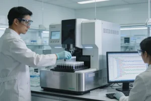 肺癌患者接受CT检查影像图