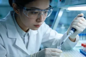 医生与患者共同查看基因检测报告