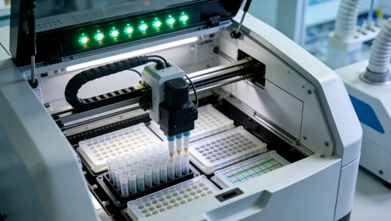 一位患者正在查看显示“阴性”的检测报告单