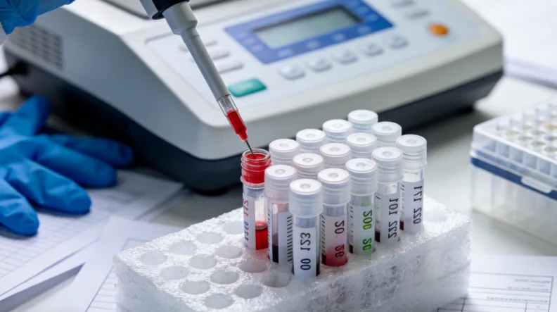 显微镜下儿童肿瘤细胞与基因双螺旋结构对比图