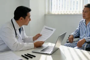 肺癌组织切片ROS1免疫组化染色示意图